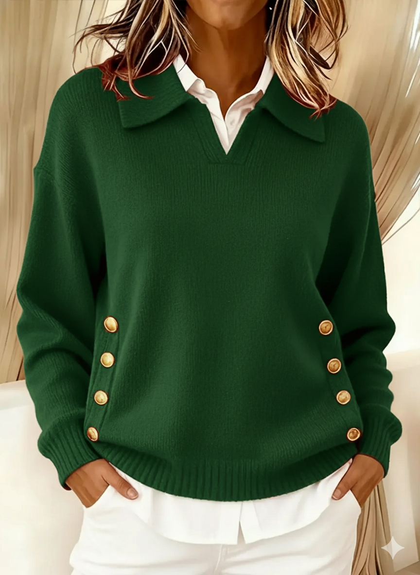 Montserrat Gold Button Jumper