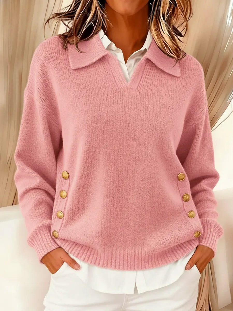 Montserrat Gold Button Jumper