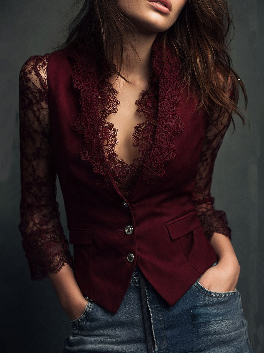 Paula | Blazer elegante con mangas semitransparentes