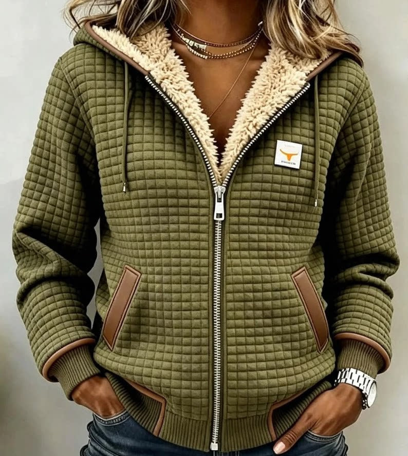 Lucía | Chaqueta acolchada con capucha sherpa