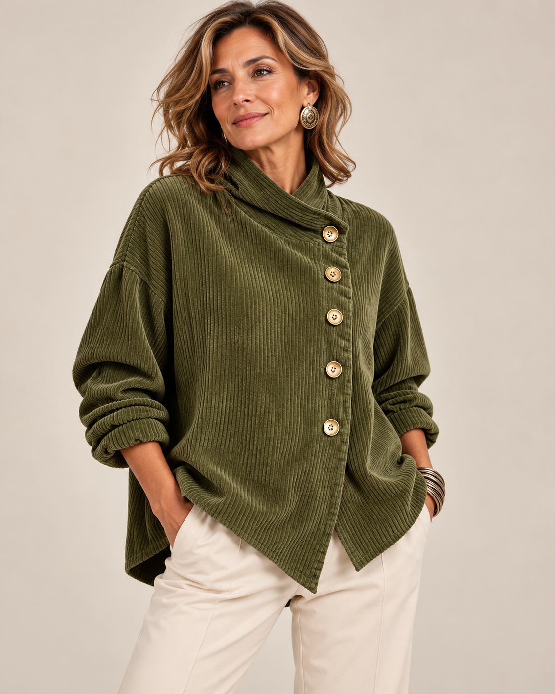 Olivia | Jersey de pana con cuello alto