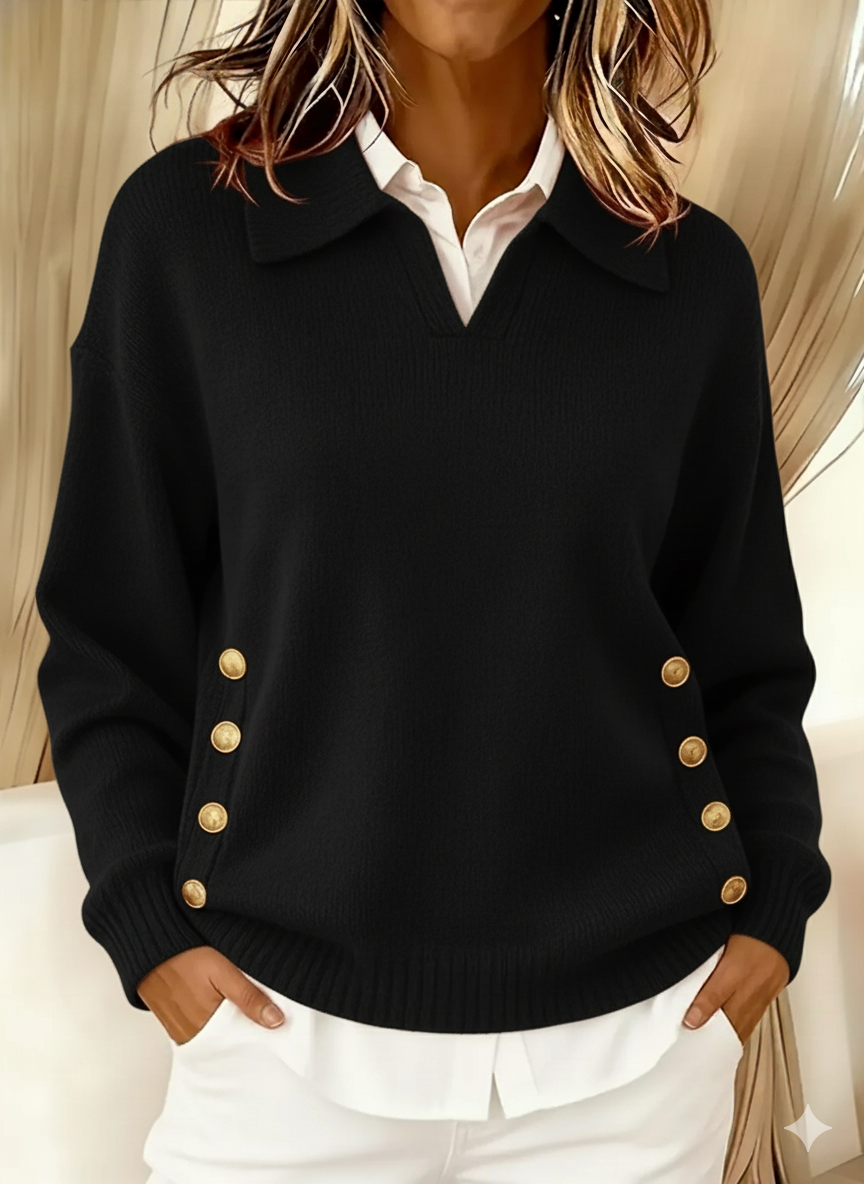 Montserrat Gold Button Jumper