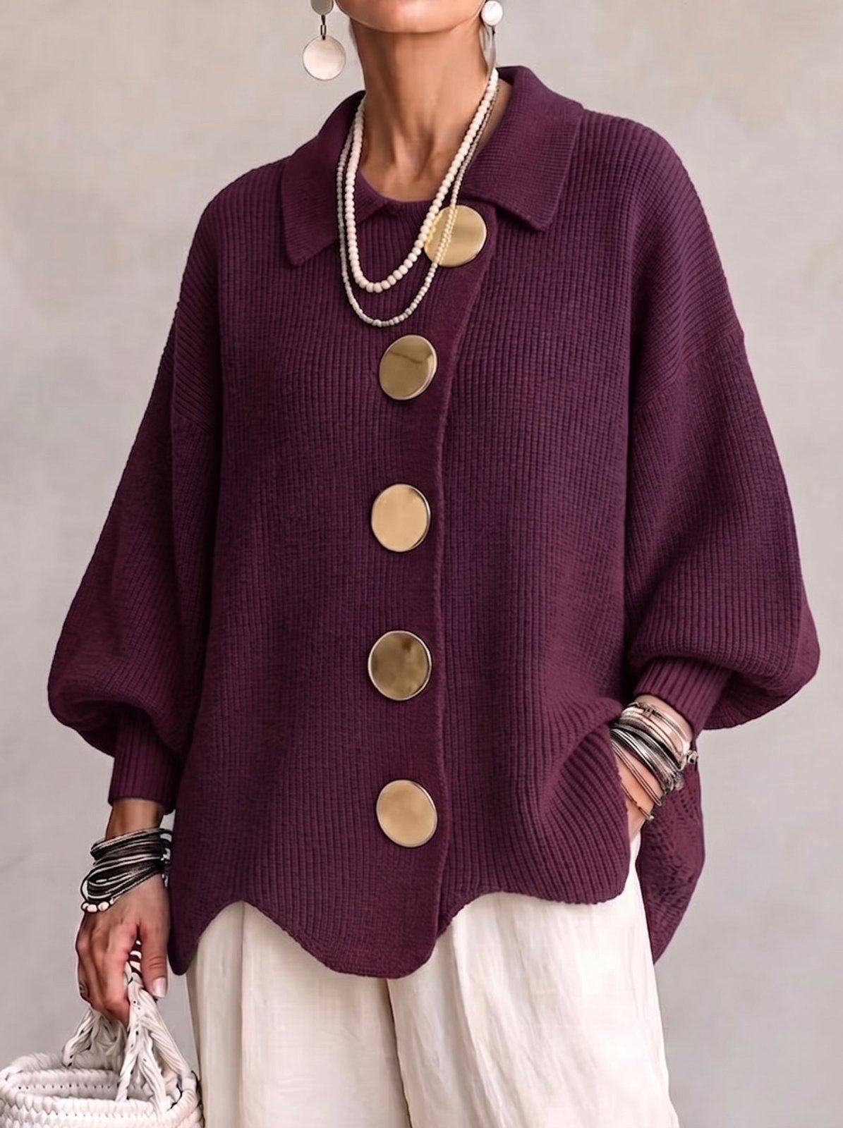 Manuela Cardigan with Gold Buttons