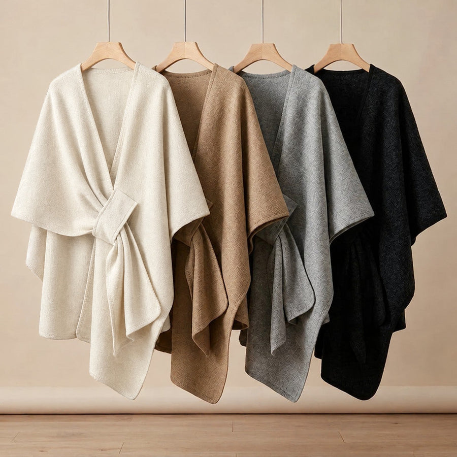 Isabel | Poncho envolvente con presilla frontal