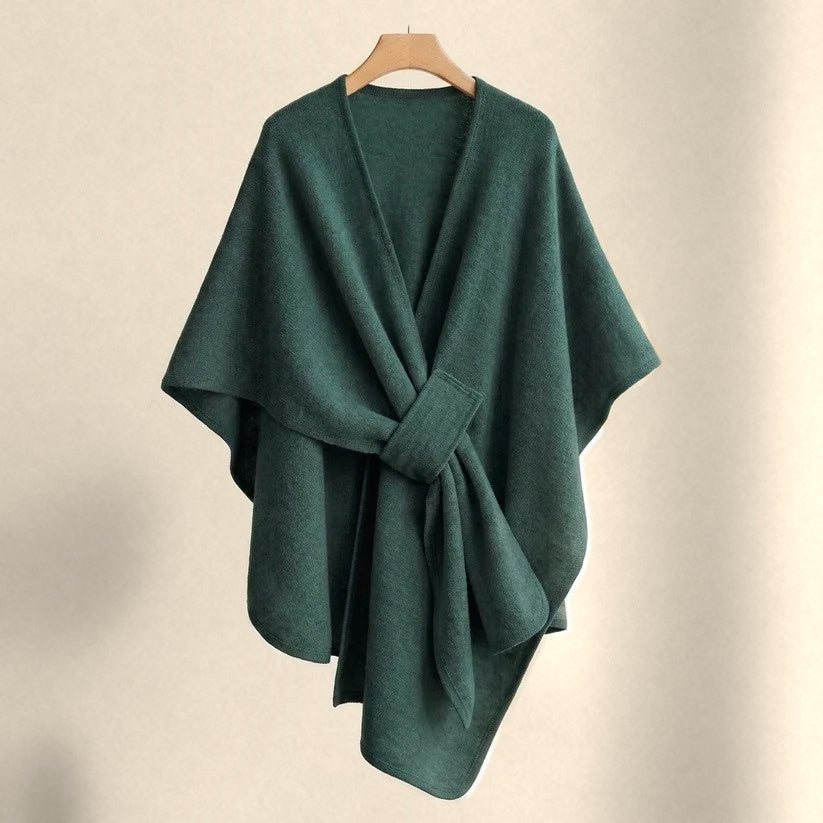 Isabel | Poncho envolvente con presilla frontal