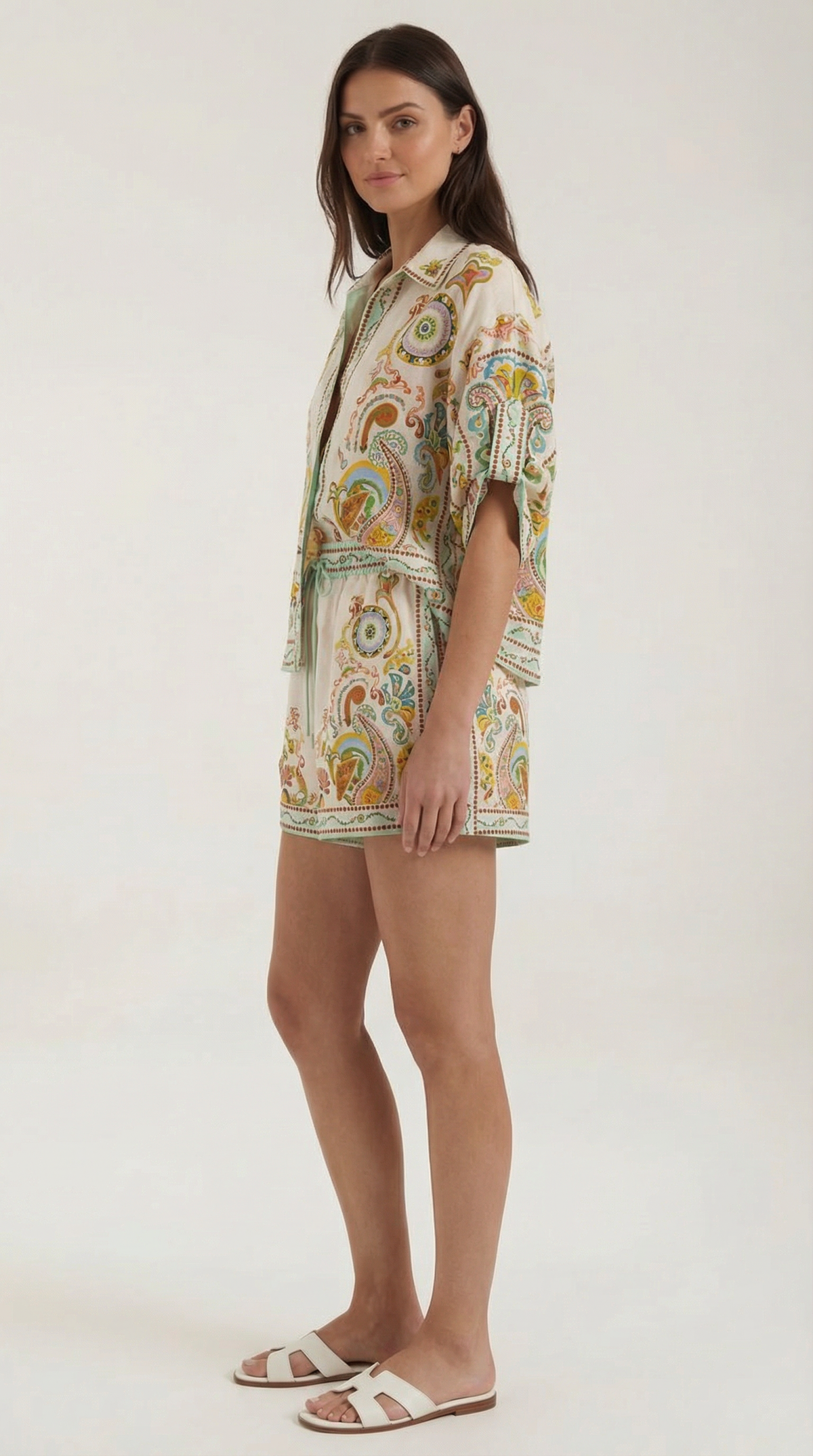 'Brenda' Boho Set: Printed T-shirt and Shorts