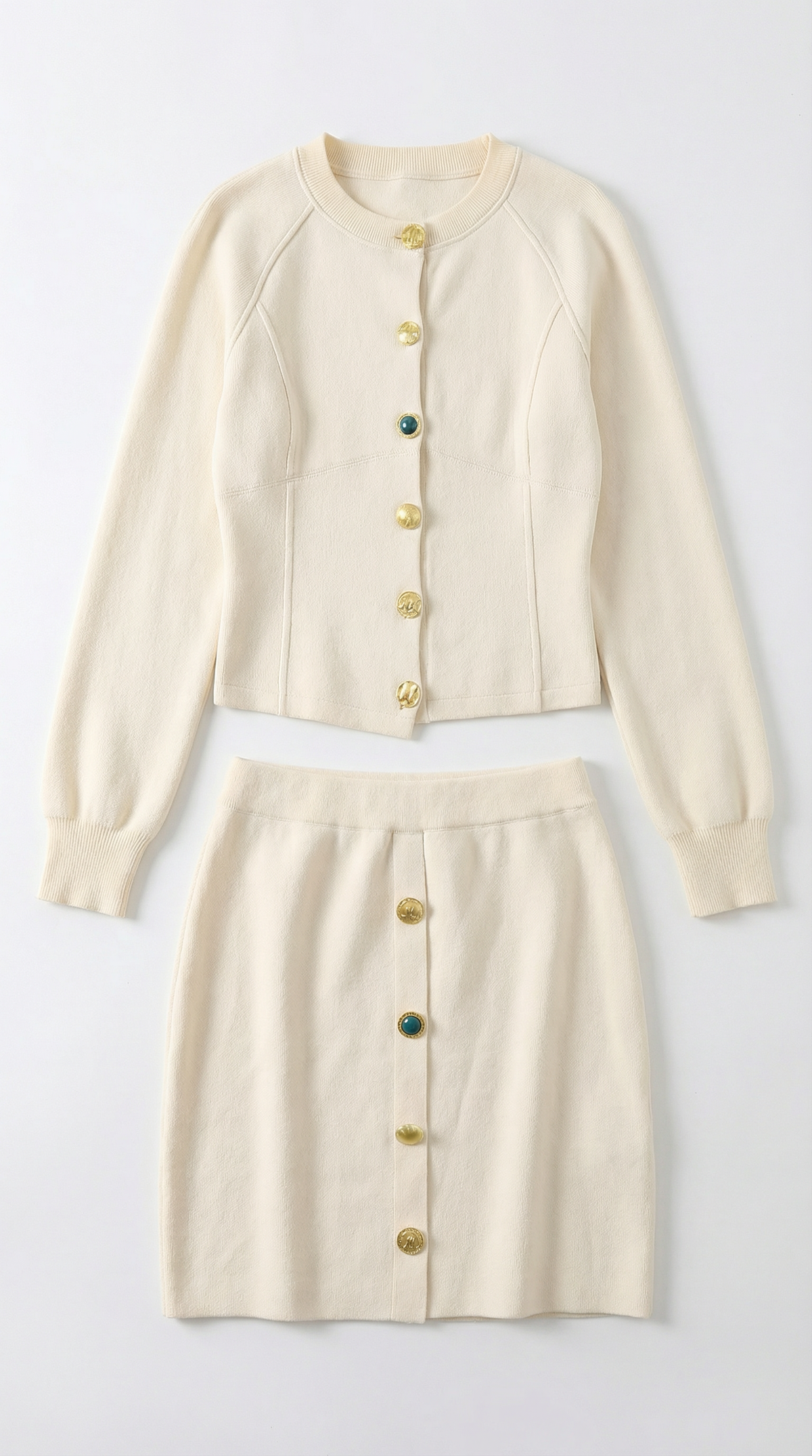 Carrie button-through cardigan and skirt set