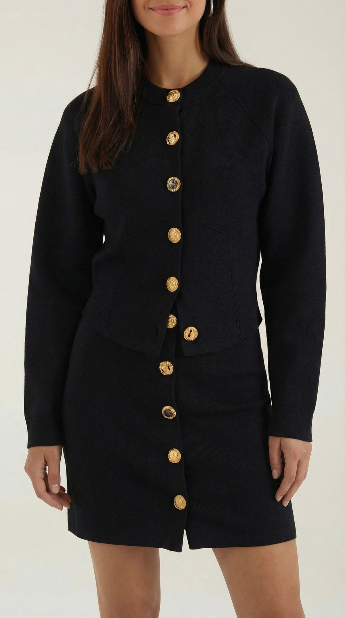 Carrie button-through cardigan and skirt set