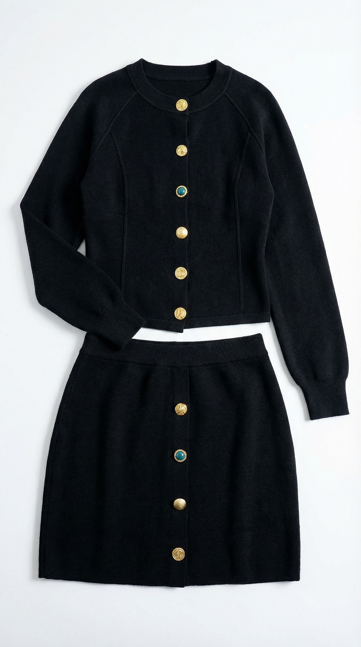 Carrie button-through cardigan and skirt set