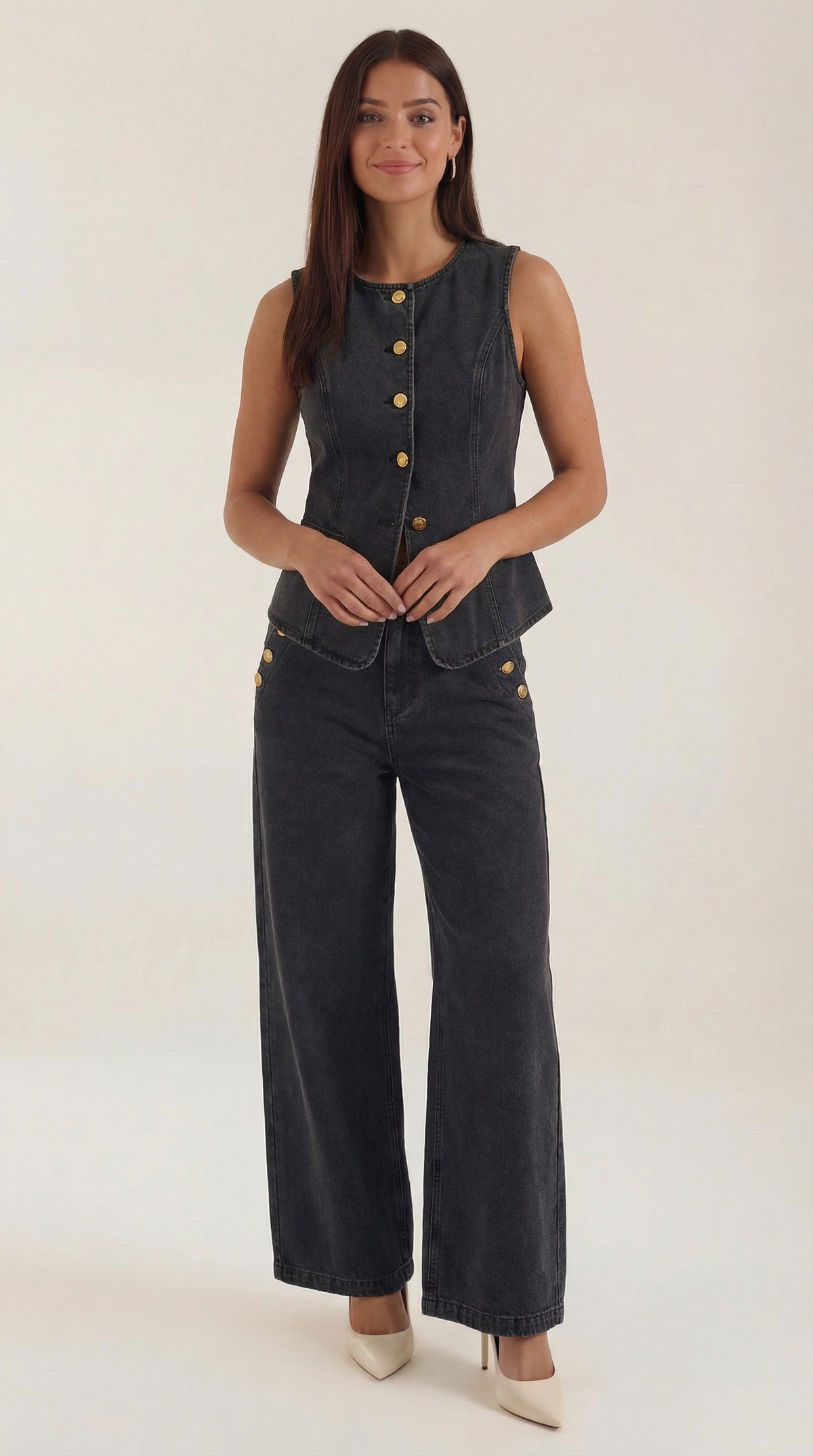 Rhonda Cotton and Denim Set
