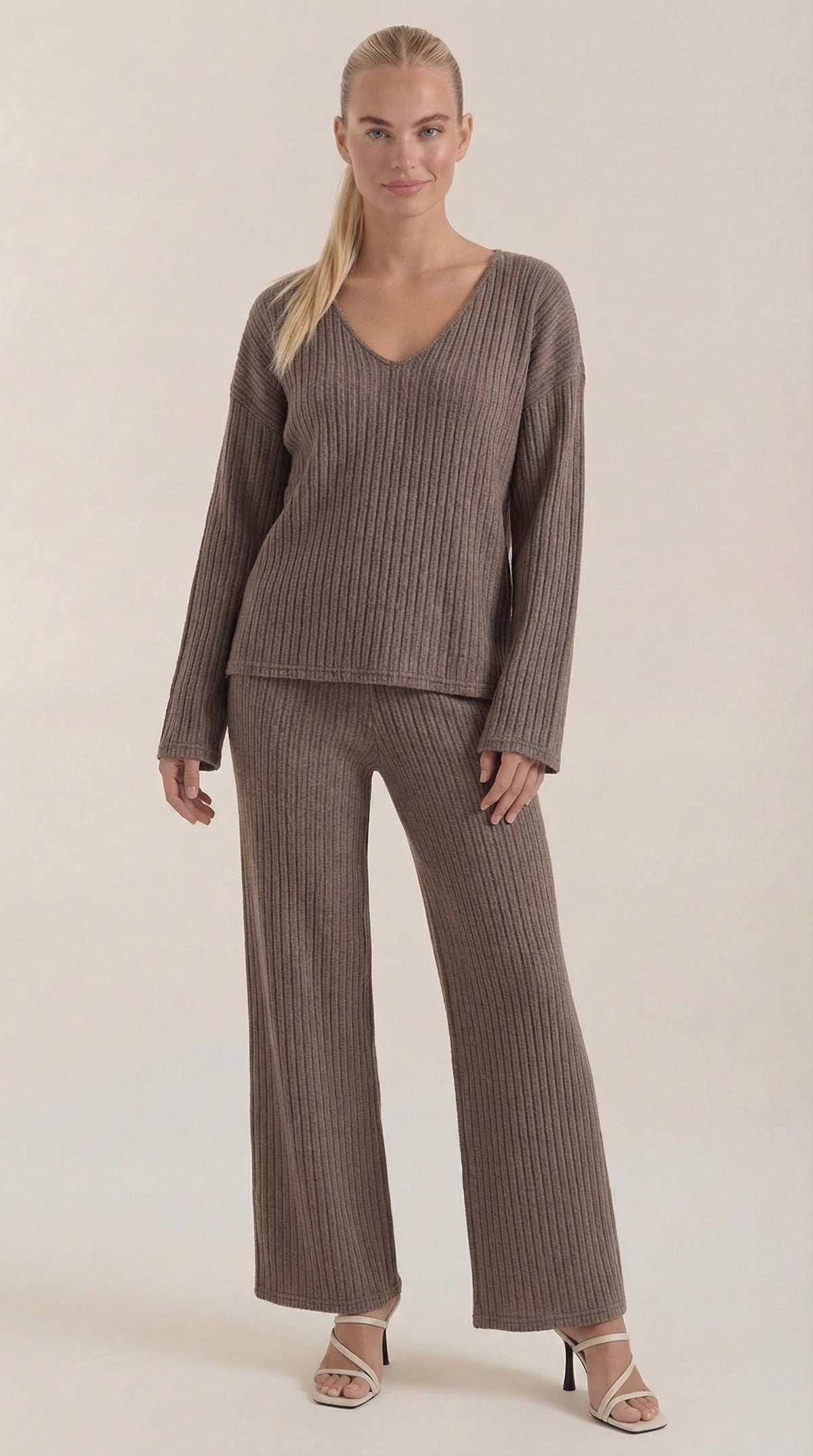 Matilda Textured V-Neck Knit Set