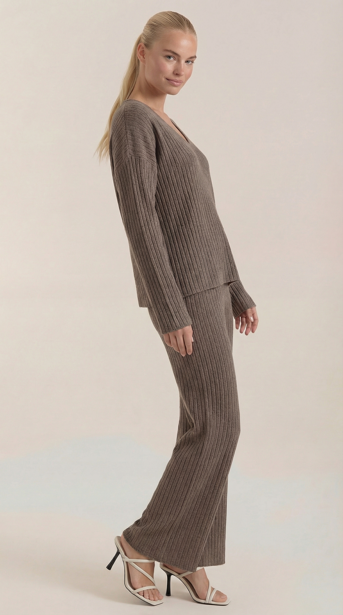 Matilda Textured V-Neck Knit Set