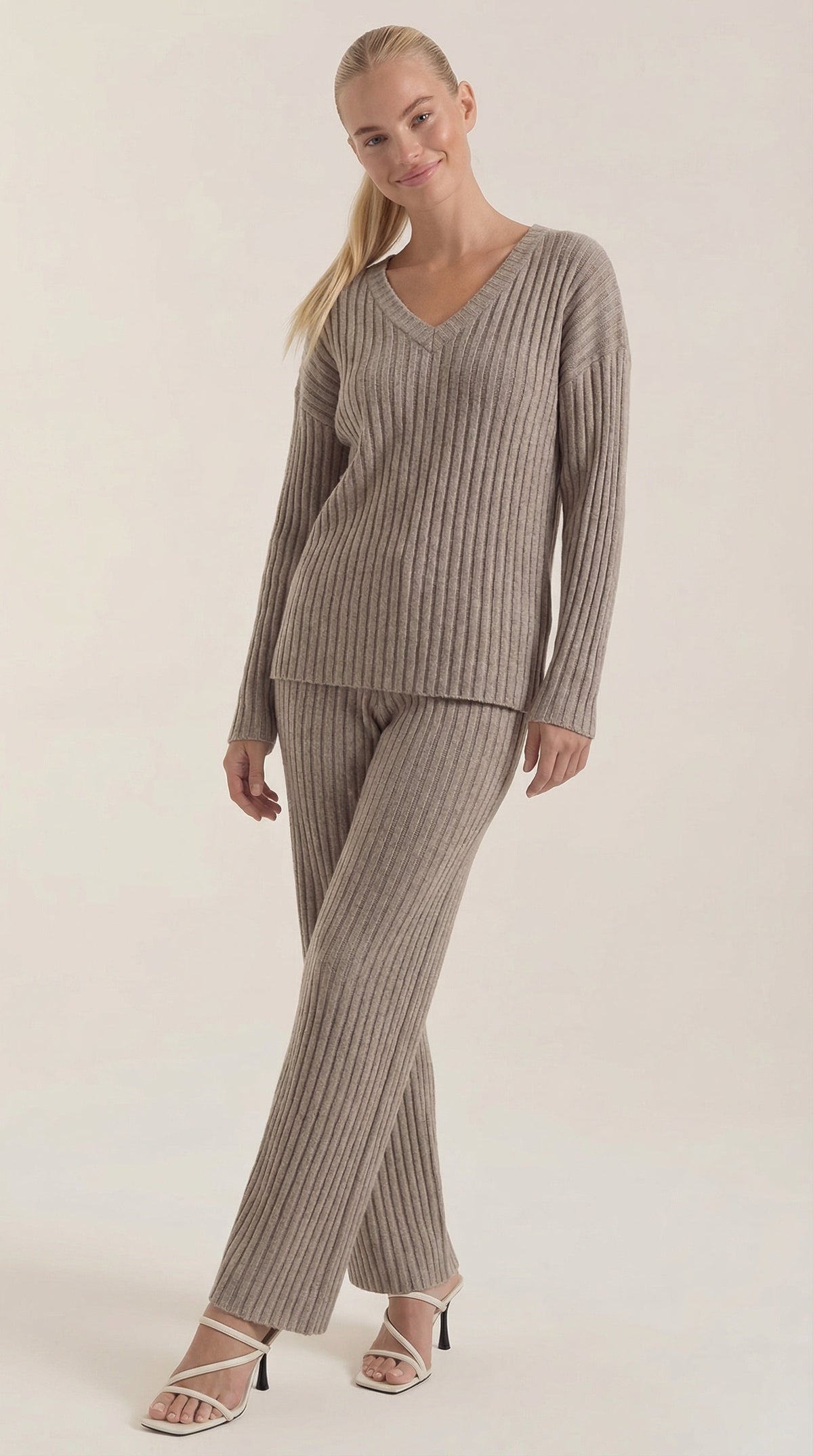 Matilda Textured V-Neck Knit Set