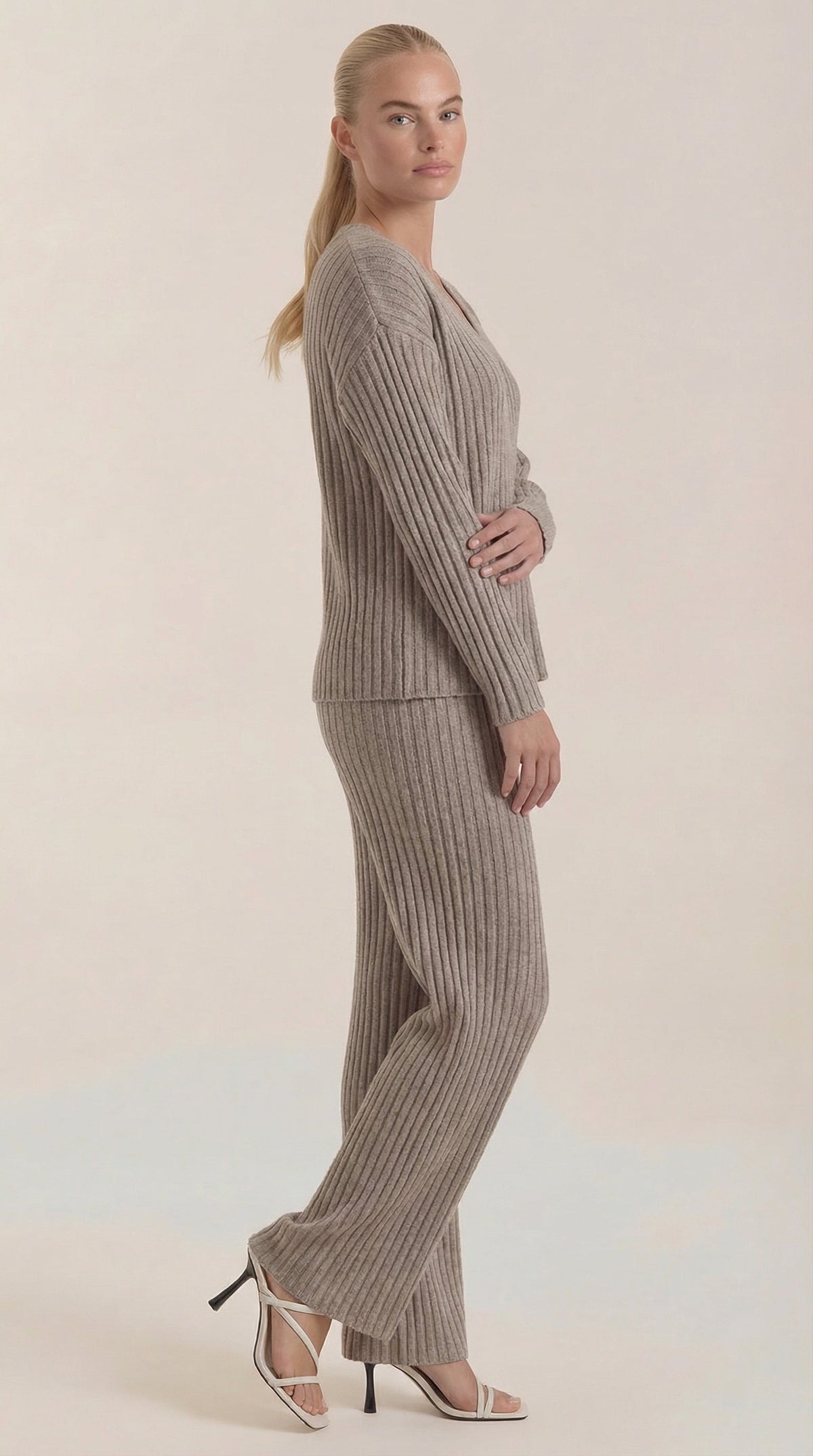 Matilda Textured V-Neck Knit Set