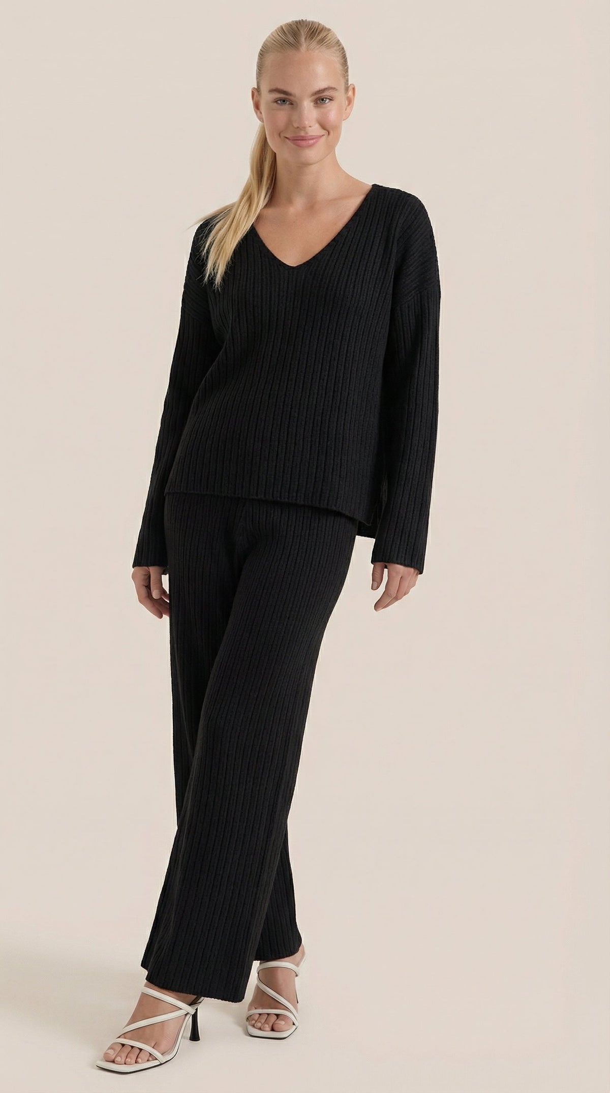Matilda Textured V-Neck Knit Set