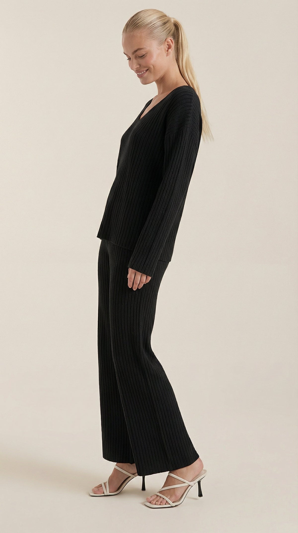 Matilda Textured V-Neck Knit Set
